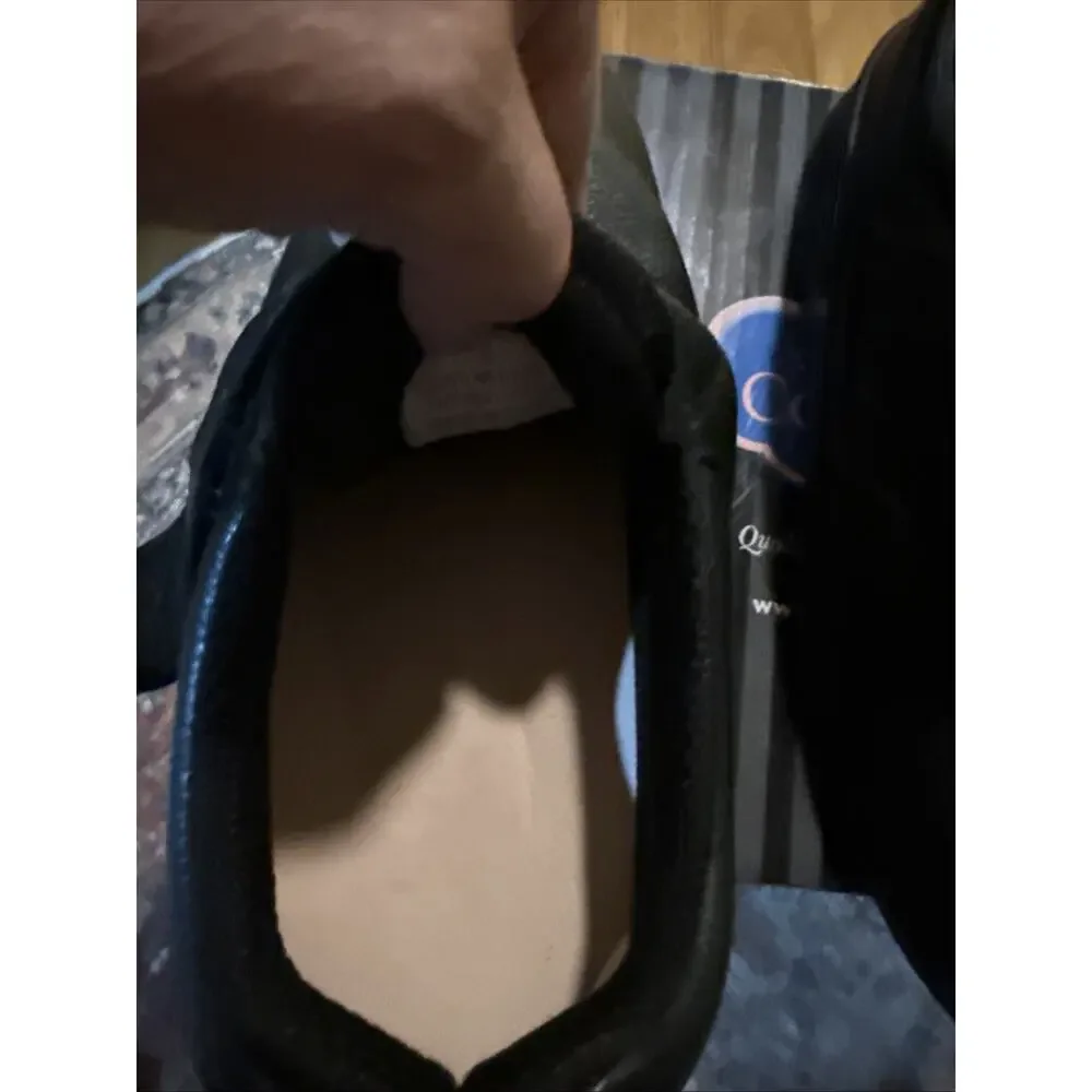 New Orthofeet Mens Blk Pebble Leather Orthotic Broadway Shoes Sz 12M